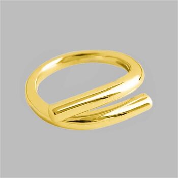 Silver Plated Minimalist Double Bar Ring, 3 of 5