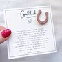 Good Luck Exam Poem And Lucky Horseshoe Enamel Pin Meaningful Gcse Student Gift Keepsake, thumbnail 1 of 12