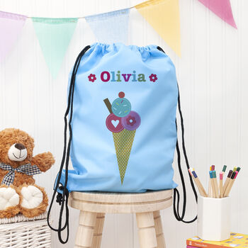 Personalised Girl's Sky Blue Waterproof Swim Bag, 6 of 12