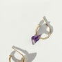 9ct Gold Natural Amethyst Hoops, thumbnail 4 of 4