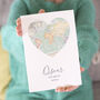 You Are My World Map Heart Valentine's Card, thumbnail 2 of 6