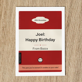 Personalised Birthday Card For Him Paperback Book Cover, 7 of 7