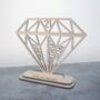 Personalised Wood Cut Out Diamond Card, thumbnail 1 of 4