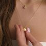 Dainty Gold Plated Rose Coin Flower Necklace, thumbnail 1 of 7