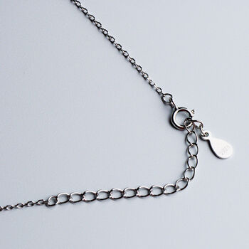 Sterling Silver Asymmetrical Crystal Cross Pendant Necklace, 4 of 6