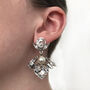 Bridal Floral Earrings Made With Swarovski Crystals, thumbnail 1 of 4