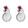 Cutie Snowman Earrings In Sterling Silver, thumbnail 2 of 6