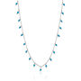 Blue Turquoise Beaded Sterling Silver Chain Necklace, thumbnail 3 of 6
