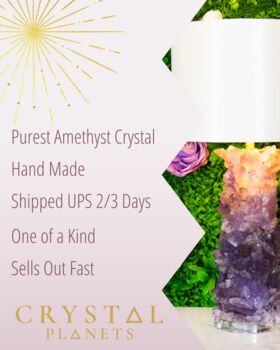 Set Of Amethyst Crystal Lamps, 3 of 3