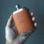 Personalised Pewter Hip Flask With Leather Cover, thumbnail 3 of 11
