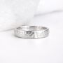 Personalised Flat Sterling Silver Hammered Wedding Ring Band – 5mm, thumbnail 2 of 10