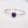 Genuine Amethyst Stone Ring In Sterling Silver, thumbnail 7 of 12
