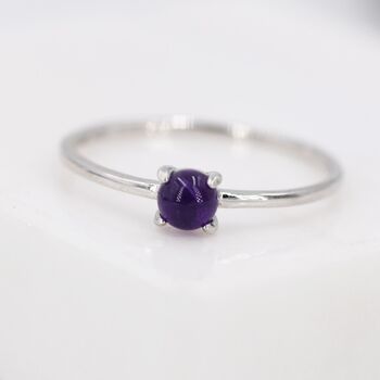 Genuine Amethyst Stone Ring In Sterling Silver, 7 of 12