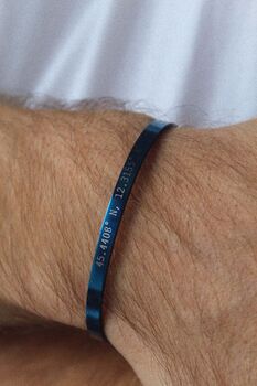 Navy Personalised Cuff Bracelet, 4 of 5