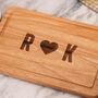 Personalised Heart Initials Wooden Chopping Board Gift, thumbnail 2 of 4