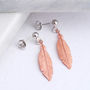 Sterling Silver Single Feather Earrings, thumbnail 5 of 8