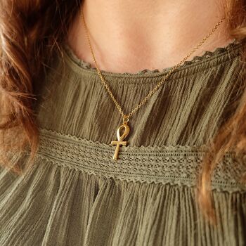 Gold Plated Egyptian Ankh Necklace, 2 of 4