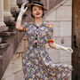Roma Dress In Mayflower Print Vintage 1940s Style, thumbnail 2 of 2