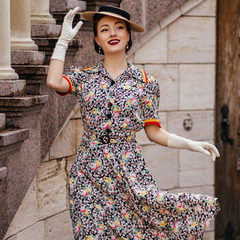 Roma Dress In Mayflower Print Vintage 1940s Style, 2 of 2