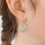 Sterling Silver Aquamarine Halo Drop Earrings, thumbnail 1 of 7