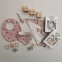Newborn Baby Gift Set,Pink Organic Rainbow Muslin, thumbnail 1 of 12