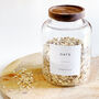 Kitchen Storage Jar With Acacia Wood Lid And Personalised Waterproof Label, thumbnail 4 of 10