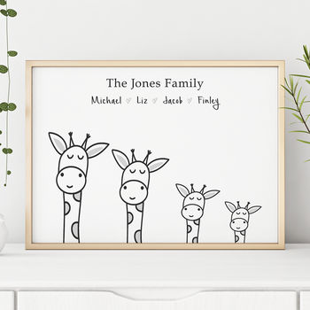 Personalised Family Print With Giraffes, 11 of 11