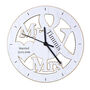 Personalised Mr And Mrs Shape Wooden Clock, thumbnail 2 of 4