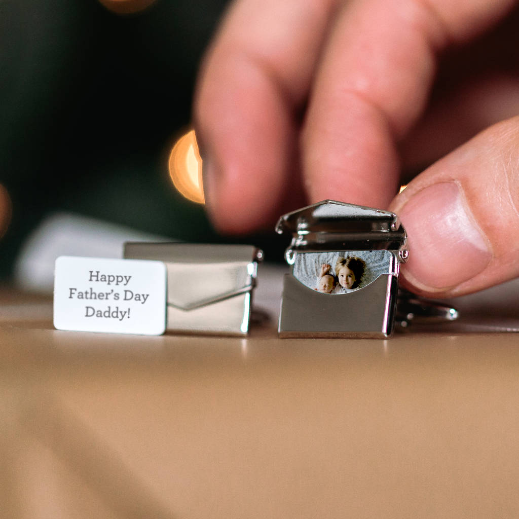 Image of Photo And Message Envelope Cufflinks For Dad