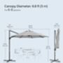 Garden Parasol Umbrella Three Meter Outdoor 360° Swivel, thumbnail 12 of 12