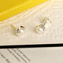 Pearl Stud Earrings In Silver Or Gold Vermeil Plated, thumbnail 2 of 5