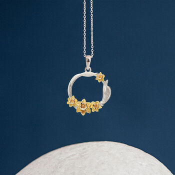 Sterling Silver Daffodil Necklace, 2 of 11