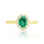 Iris Gold Ring, Emerald And Natural White Diamonds, thumbnail 1 of 5