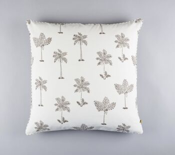 Marari Multi Palm Trees French Grey Floor Cushion Cover, 2 of 5