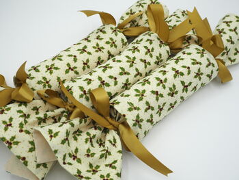 Red Holly Themed Reusable Christmas Crackers, 12 of 12