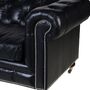Black Leather Three Seater Chesterfield Sofa, thumbnail 2 of 3