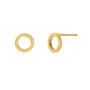 Gold Plated Minimal Circle Stud Earrings, thumbnail 2 of 2