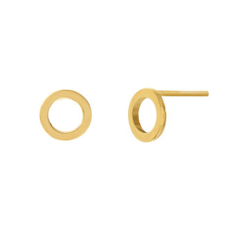 Gold Plated Minimal Circle Stud Earrings, 2 of 2