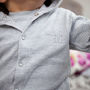 Embroidered Initials Grey Stripey Baby Hooded Jacket, thumbnail 2 of 7