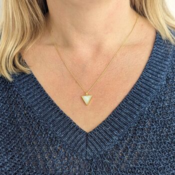 The Triangle Mother Of Pearl Gold Plated Necklace, 3 of 6
