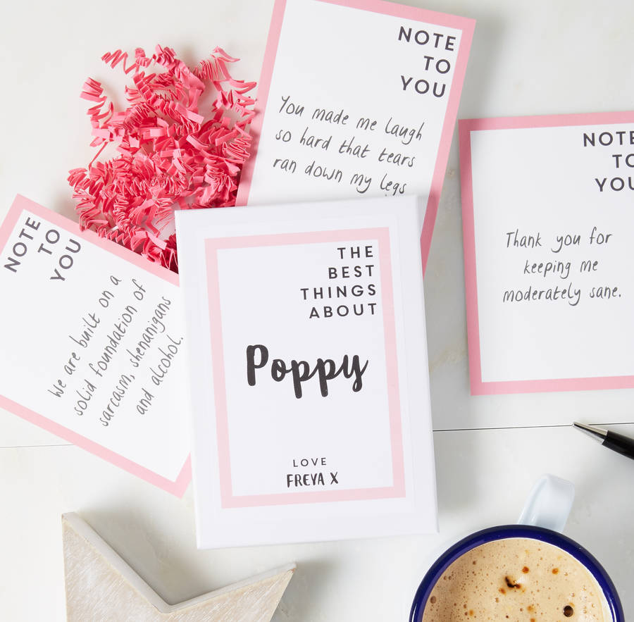 personalised 'best things about' my friend cards by coconutgrass ...