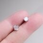 8 Mm Cz Sterling Silver Stud Earrings, thumbnail 4 of 7