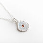 Silver Hammered Garnet Necklace, thumbnail 1 of 6