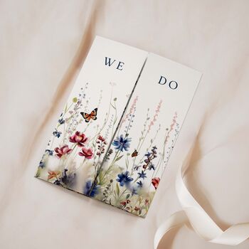 Navy Wildflower Gatefold Wedding Invitations, 2 of 5