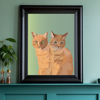 Custom Vibrant Personalised Pet Portrait Dog Cat, 10 of 12