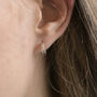 Silver Huggie Hoop Earrings, thumbnail 3 of 5