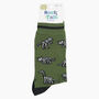 Men's Bamboo Socks Green Dinosaur Bones Skeletons, thumbnail 3 of 4