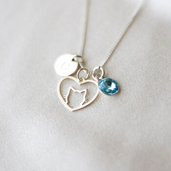 Personalised Cat Mum Gift, Sterling Silver Cat Necklace, 3 of 7