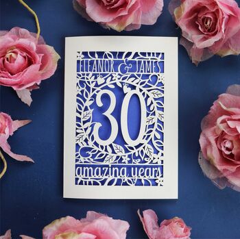 Personalised Papercut Flower Anniversary Card, 3 of 12