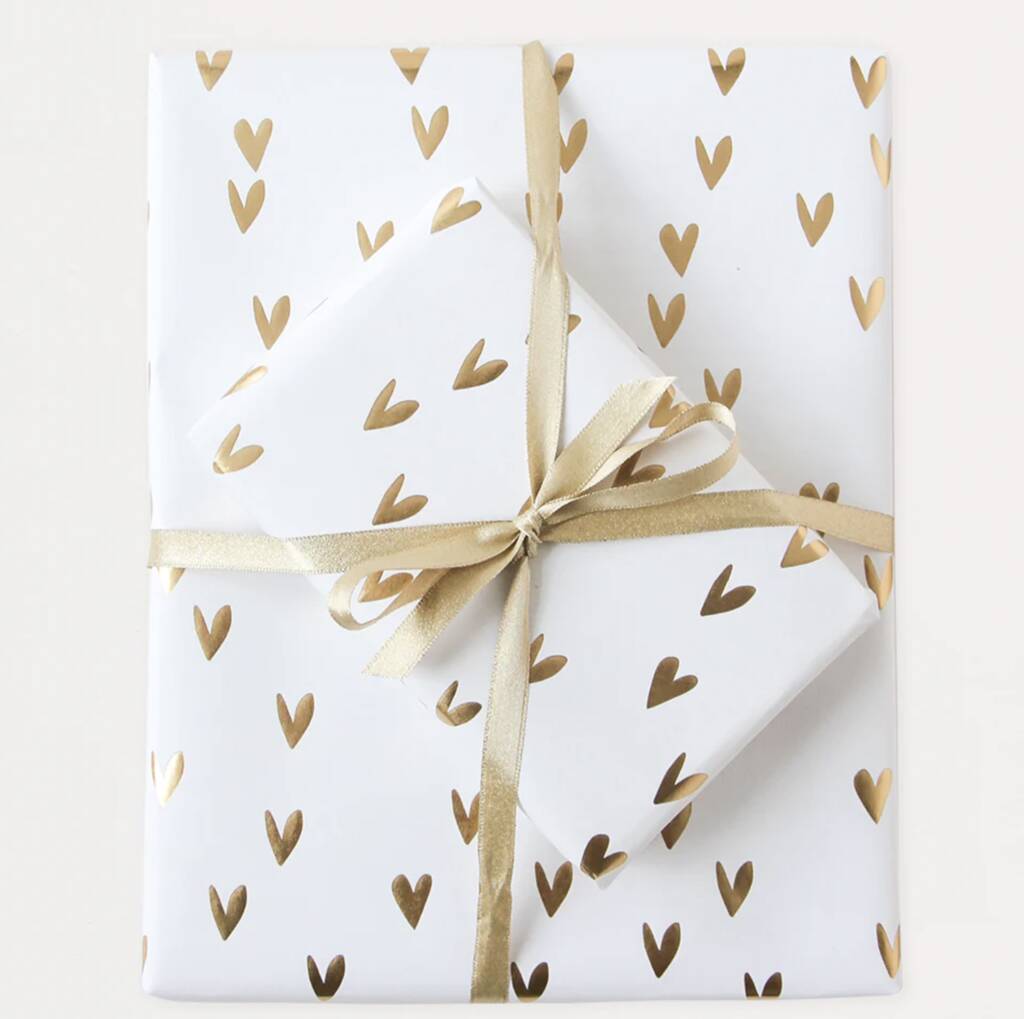 Gold Hearts Wrapping Paper, 1 of 2